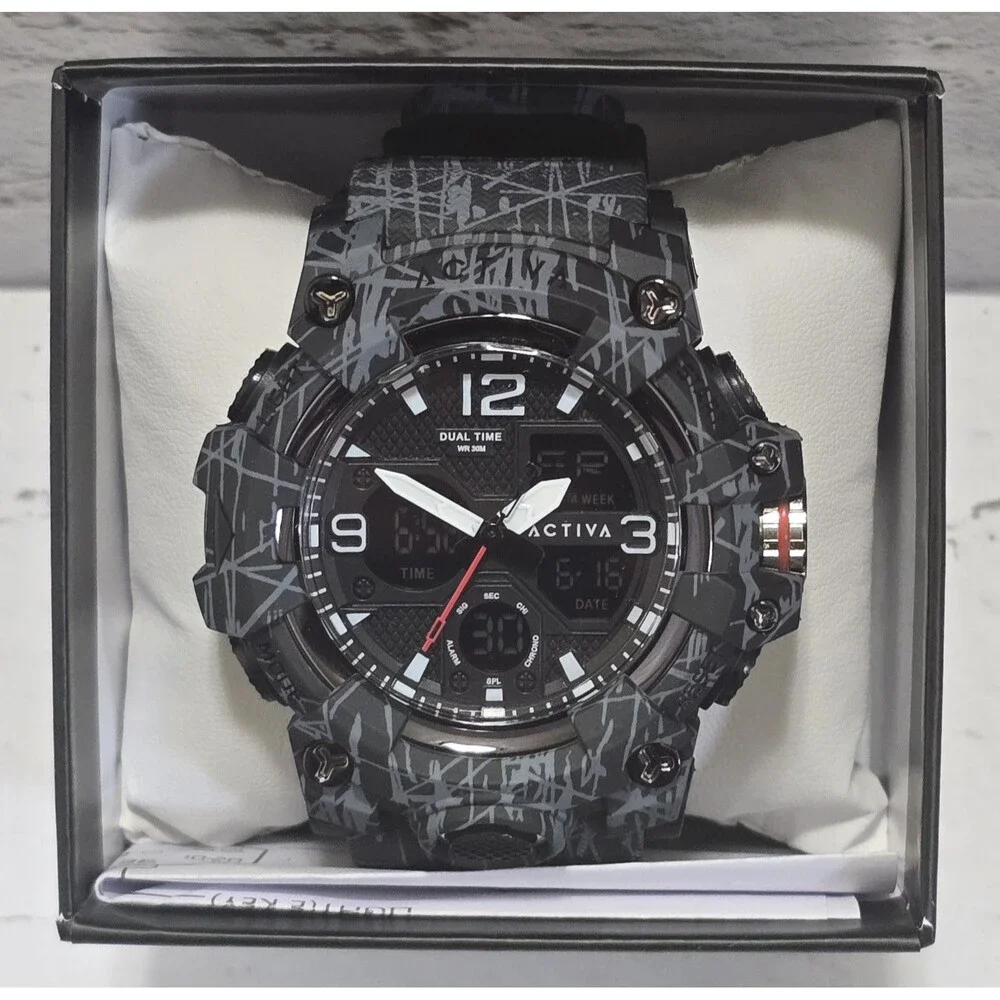 Activa X Invicta Digital Men's Watch 49mm Camouflage Black ACW8008-001 Brand New